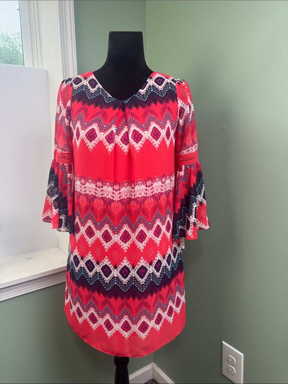 NWT Ally B coral geometric dress 16